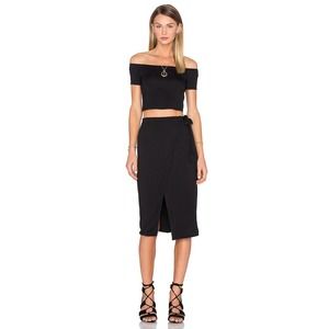 Revolve x House of Harlow 1960 Sloane Wrap Midi Skirt in Black